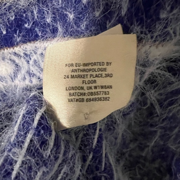 Anthropologie Sleeping On Snow Faroe Off Shoulder Sweater Blue Small - Picture 9 of 12